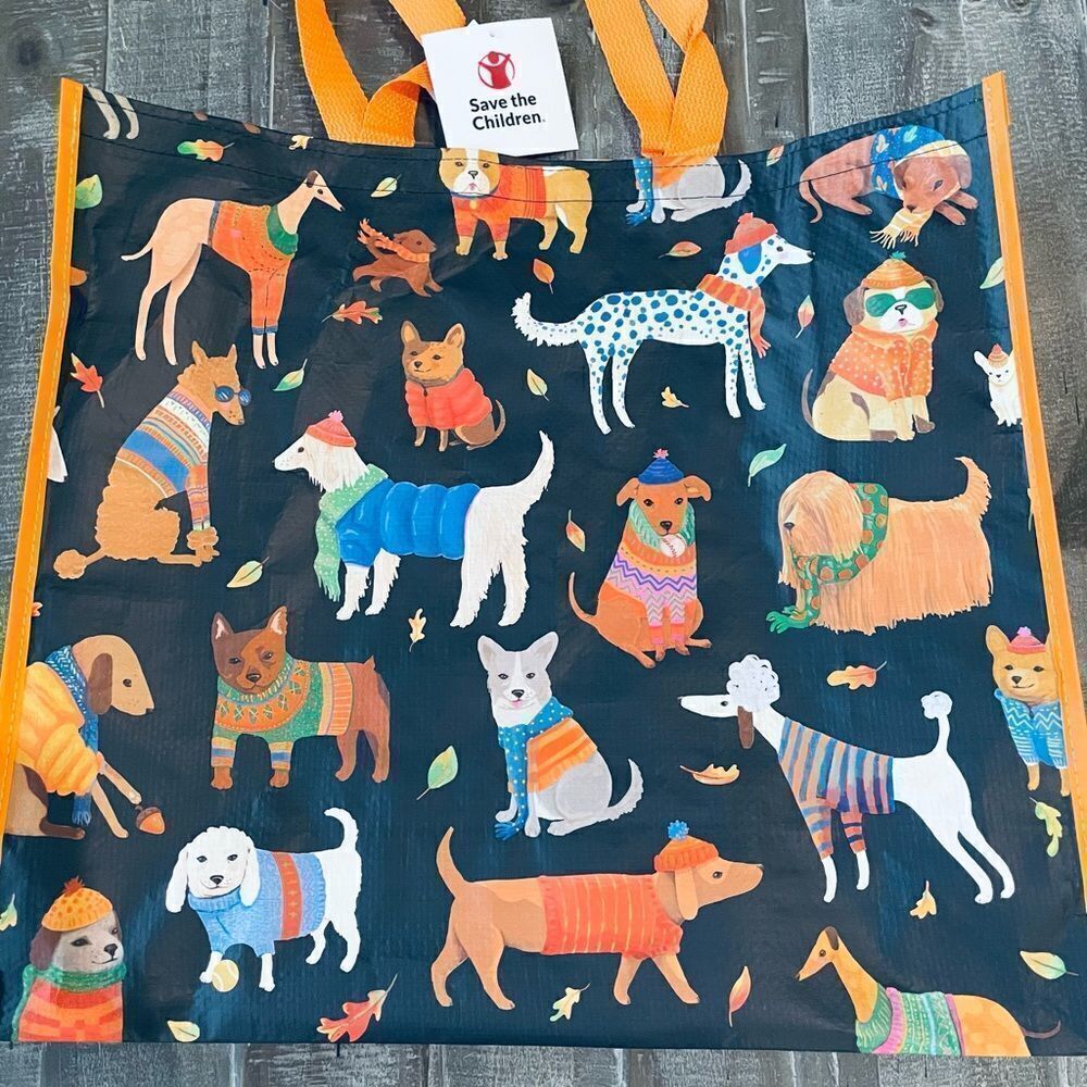 Halloween Dogs Large Reusable Eco Shopping Travel Tote Bag